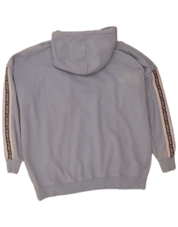 Женский джемпер с капюшоном Superdry Oversized с рисунком UK 16, большой синий хлопок