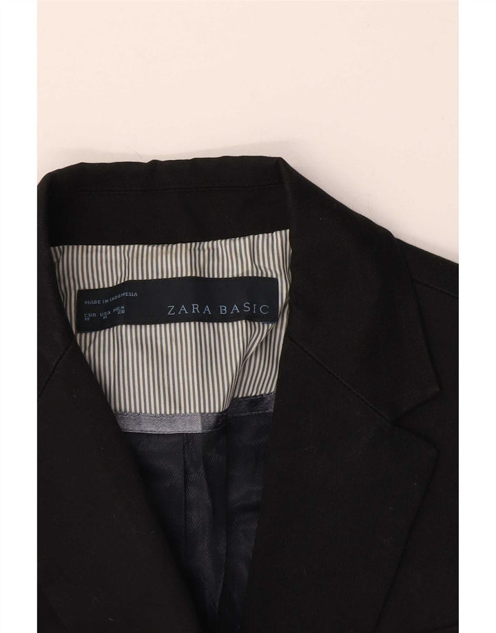 Женский пиджак на 1 пуговице Zara UK 12, средний черный