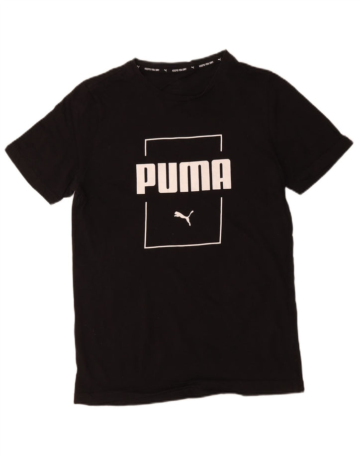 Мужская футболка с рисунком Puma, маленькая, черная, хлопковая