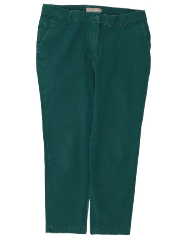 Женские прямые укороченные брюки Marks & Spencer UK 12 Medium W32 L25 Зеленые