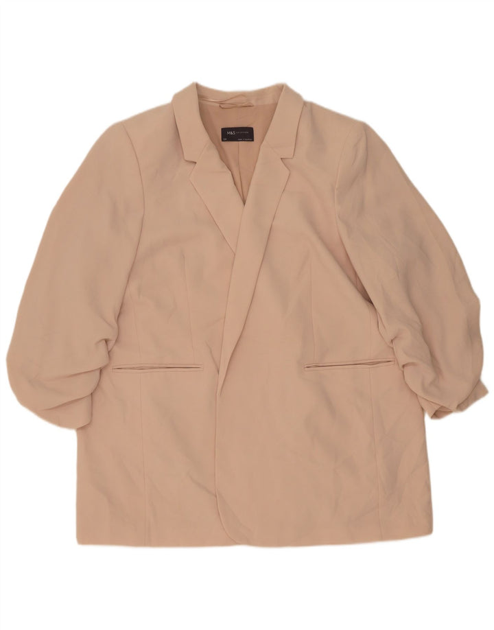 Женский открытый пиджак с рукавами 3/4 Marks & Spencer UK 24 4XL Розовый