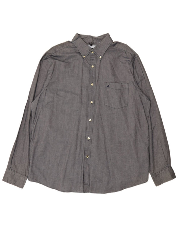 Мужская рубашка Nautica XL, серая, хлопок