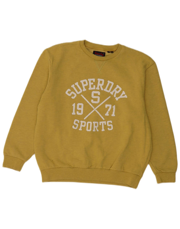 SUPERDRY Женский свитер с рисунком UK 12, средний желтый в крапинку
