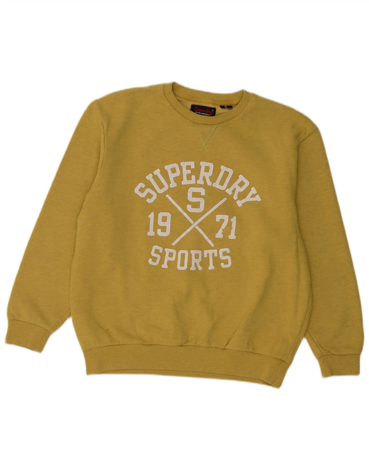 SUPERDRY Женский свитер с рисунком UK 12, средний желтый в крапинку