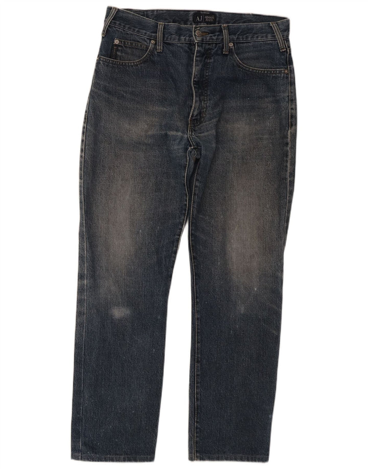 Мужские прямые джинсы Armani W34 L28 темно-синие, хлопок