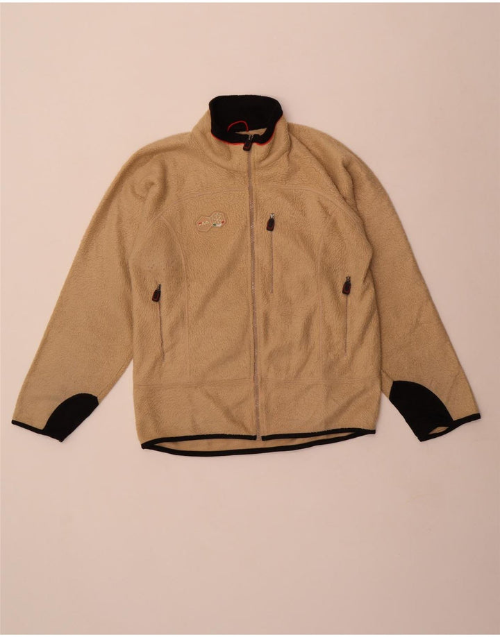 Мужская флисовая куртка Fila UK 36, маленькая, бежевый, полиэстер с цветными блоками