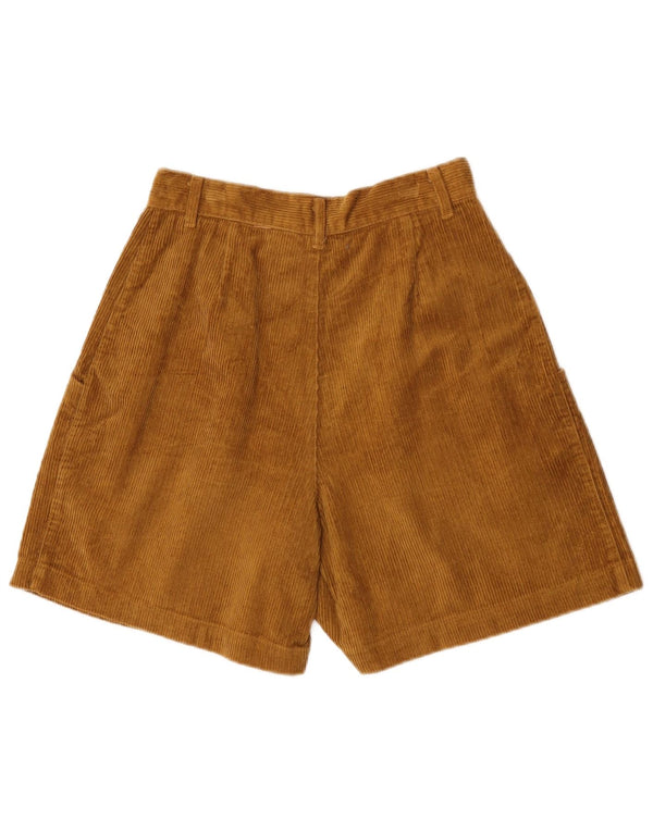 Винтажные женские вельветовые шорты с высокой талией и завязками W27, маленькие коричневые