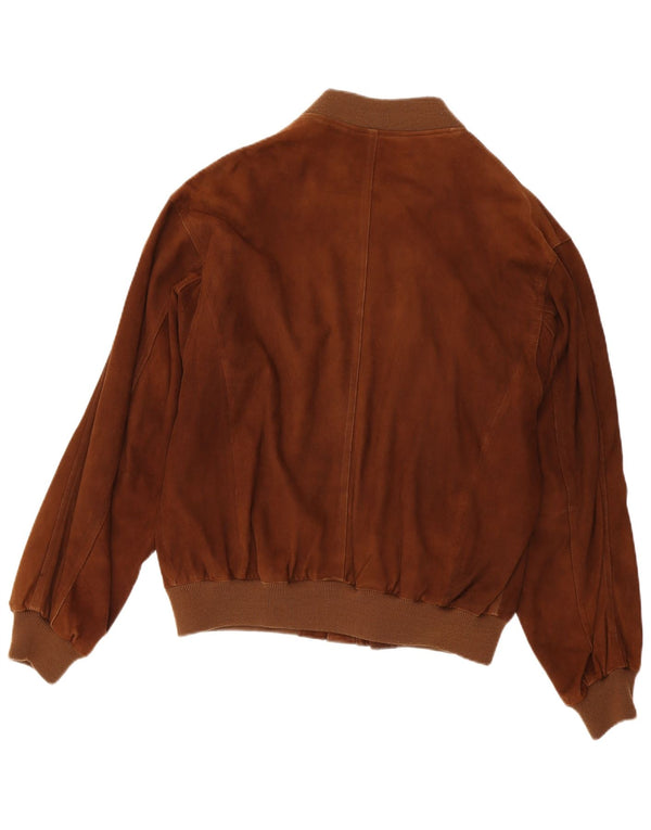 Винтажная мужская замшевая куртка EU 54 2XL коричневая кожа