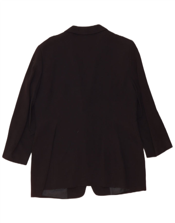 Женский пиджак ZARA на 1 пуговице с рукавом 3/4, цвет EU 44 XL, черный вискоза