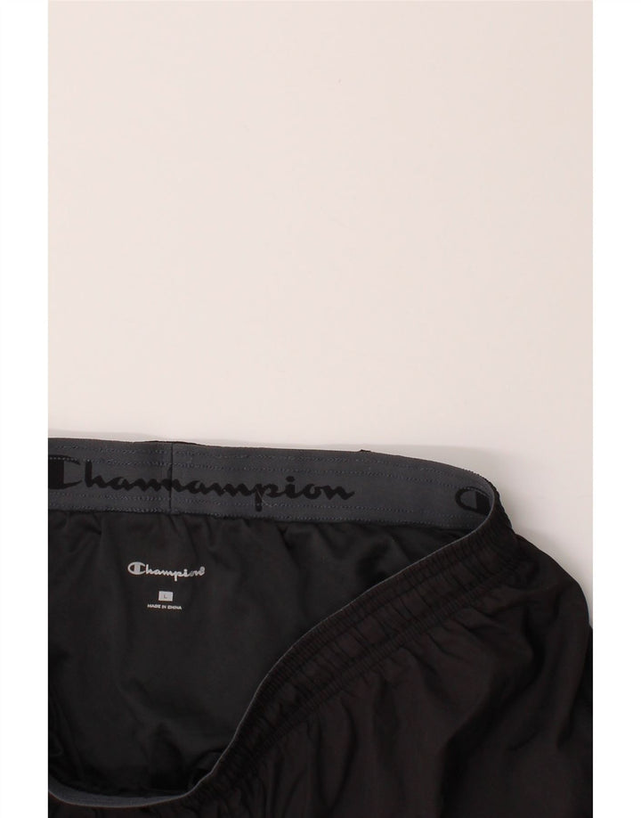 CHAMPION Mens Sport Shorts Large Black Polyester Vintage Champion and Second-Hand Champion from Messina Hembry 