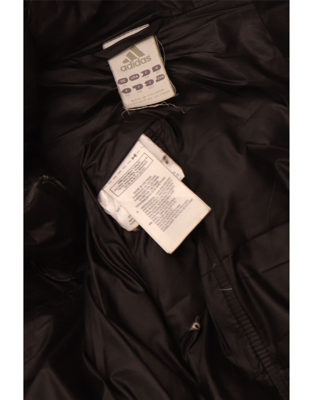 Женская стеганая куртка Adidas UK 16, большая черная, полиэстер