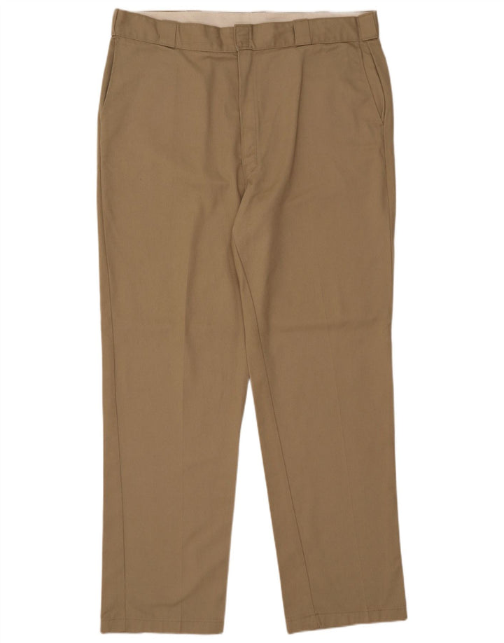 DICKIES Мужские прямые брюки-чинос W40 L34 бежевого цвета из полиэстера