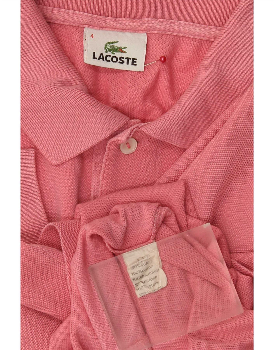 Мужская рубашка-поло Lacoste, размер 4, средний розовый хлопок, размер 4