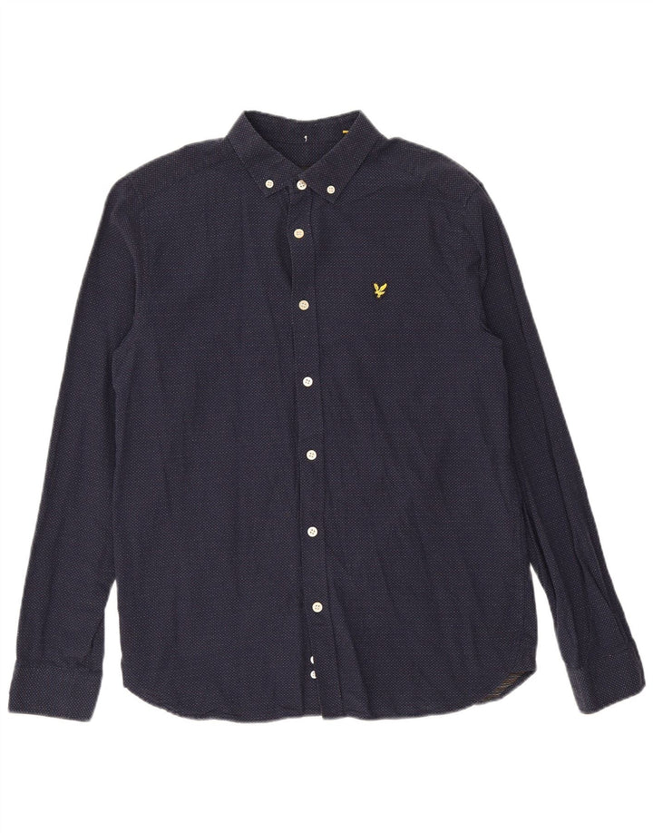 Мужская рубашка LYLE & SCOTT, средний темно-синий пятнистый хлопок
