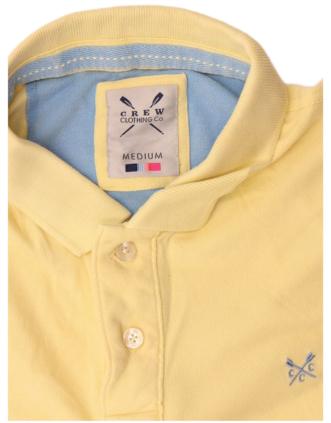 Crew Clothing Мужская рубашка-поло из хлопка среднего желтого цвета