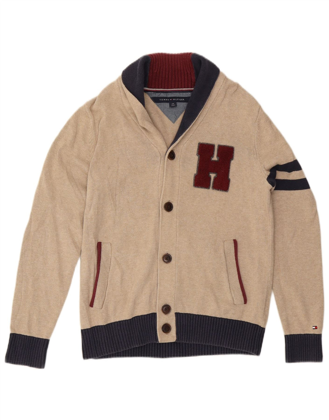 Женский кардиган с рисунком Tommy Hilfiger UK 10, маленький бежевый