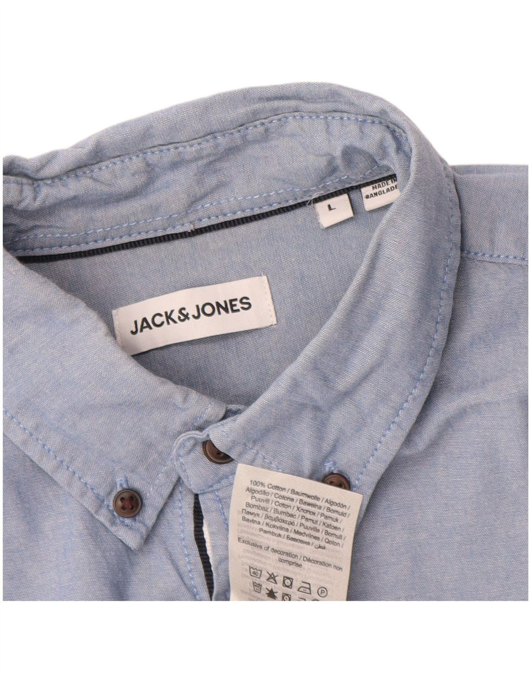Мужская рубашка Jack & Jones, большая синяя хлопковая