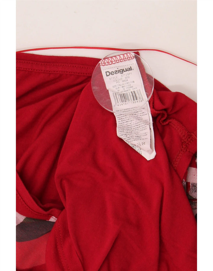 Женский топ с рисунком DESIGUAL, рукав 3/4, UK 14, средний красный, вискоза