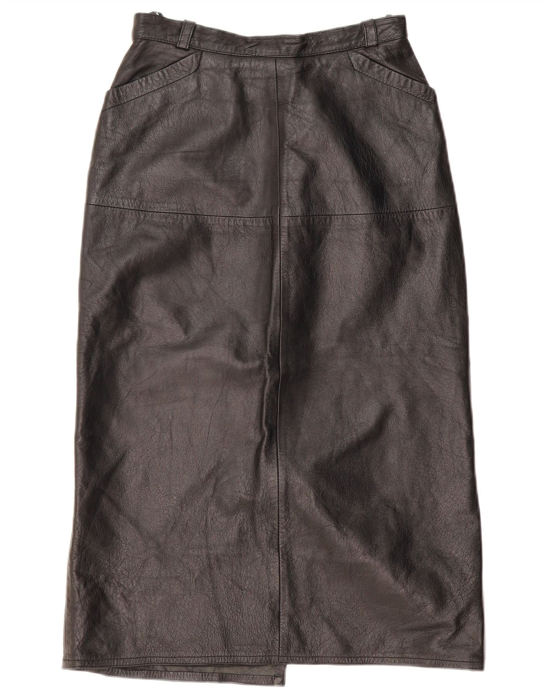 ВИНТАЖНАЯ женская кожаная юбка EU 36, маленькая W26, черная кожа