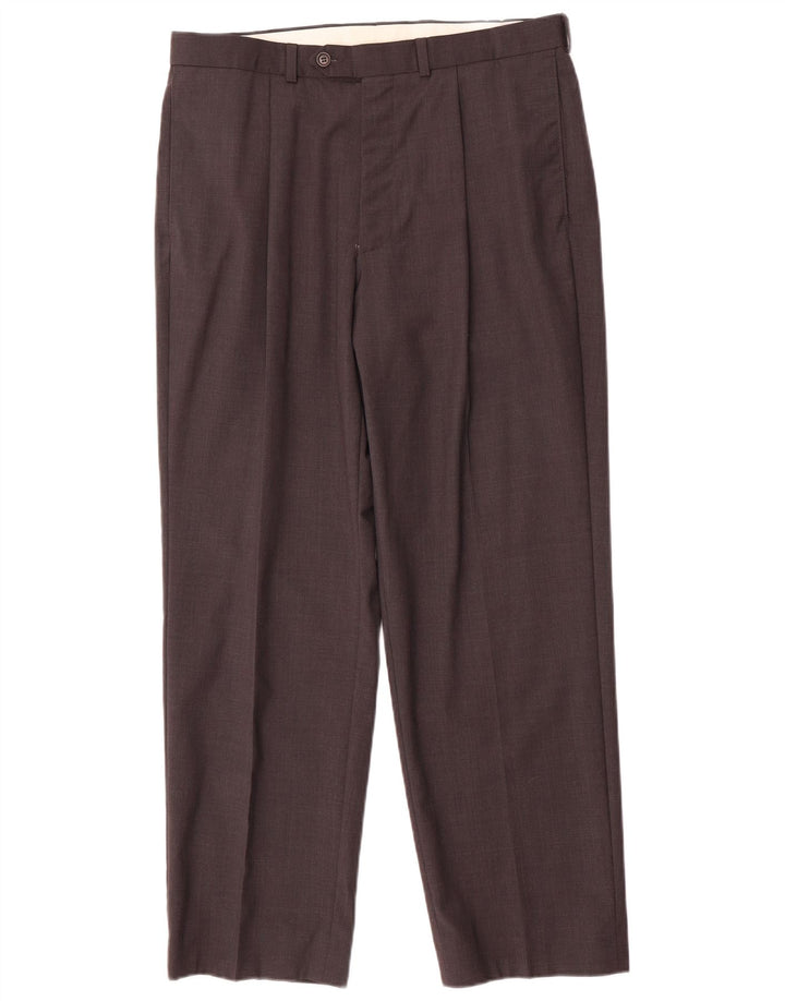 Мужские костюмные брюки Marks & Spencer W34 L29 серые, шерстяные