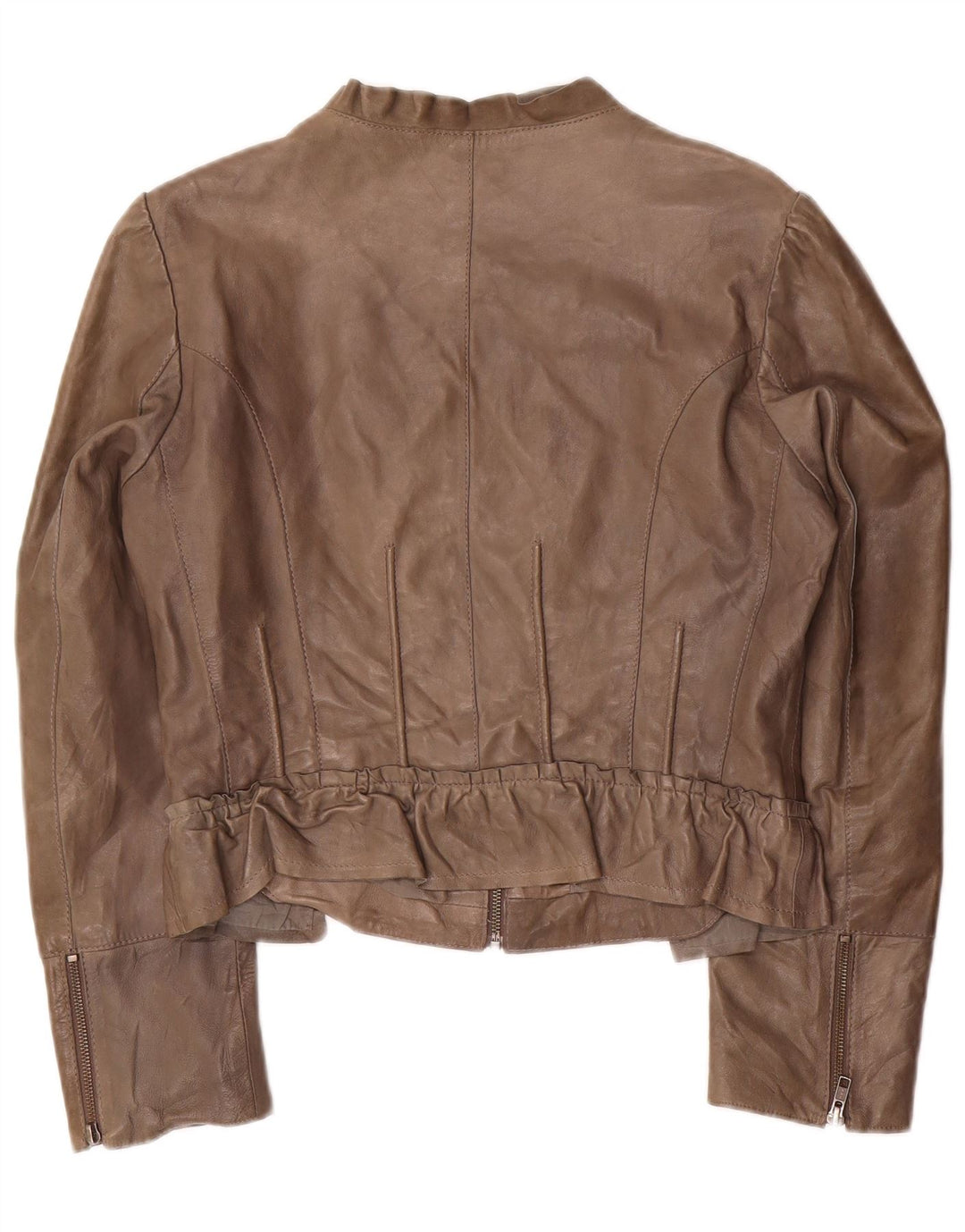 Женская укороченная кожаная куртка Penny Black UK 14, большая серая кожаная