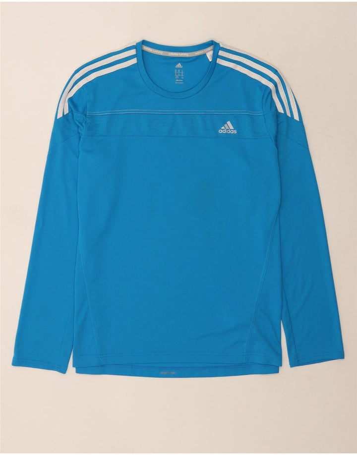 Мужской топ Adidas Climalite с длинным рукавом XL, синий полиэстер