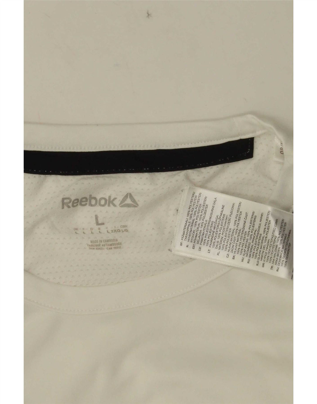 Мужская футболка Reebok, большой белый полиэстер с цветными блоками