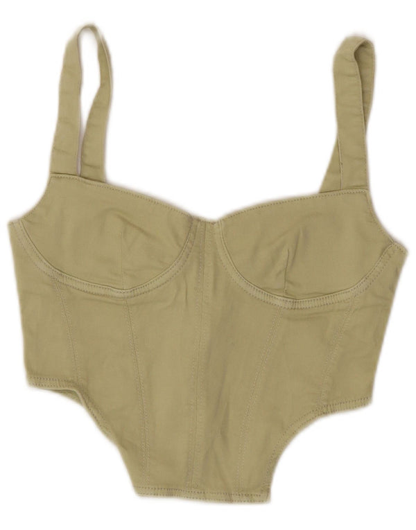 Женский корсет Zara UK 8, маленький цвет хаки, хлопок
