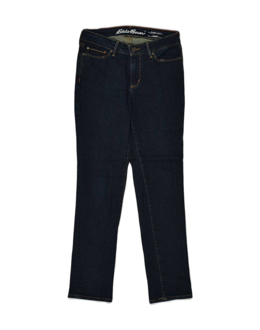 EDDIE BAUER Womens Slightly Curvy Straight Jeans W25 L29 Navy Blue Cotton | Vintage Eddie Bauer | Thrift | Second-Hand Eddie Bauer | Used Clothing | Messina Hembry 