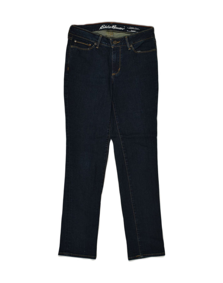 EDDIE BAUER Womens Slightly Curvy Straight Jeans W25 L29 Navy Blue Cotton | Vintage Eddie Bauer | Thrift | Second-Hand Eddie Bauer | Used Clothing | Messina Hembry 