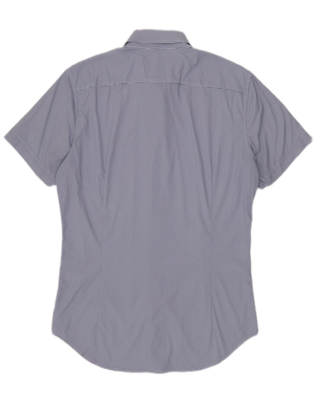 BONOBOS Мужская рубашка с коротким рукавом по индивидуальному заказу, маленькая синяя нейлоновая полоска