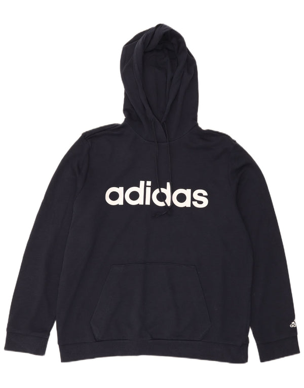 Женский джемпер с капюшоном Adidas с графическим рисунком UK 20/22 XL, темно-синий, хлопок