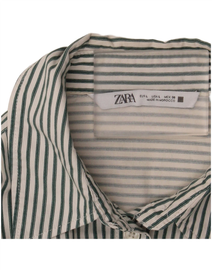 Женская рубашка оверсайз Zara UK 16, большая белая полоска