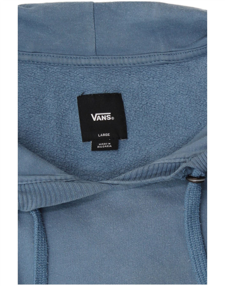 Мужской джемпер с капюшоном с рисунком Vans, большой синий, хлопковый