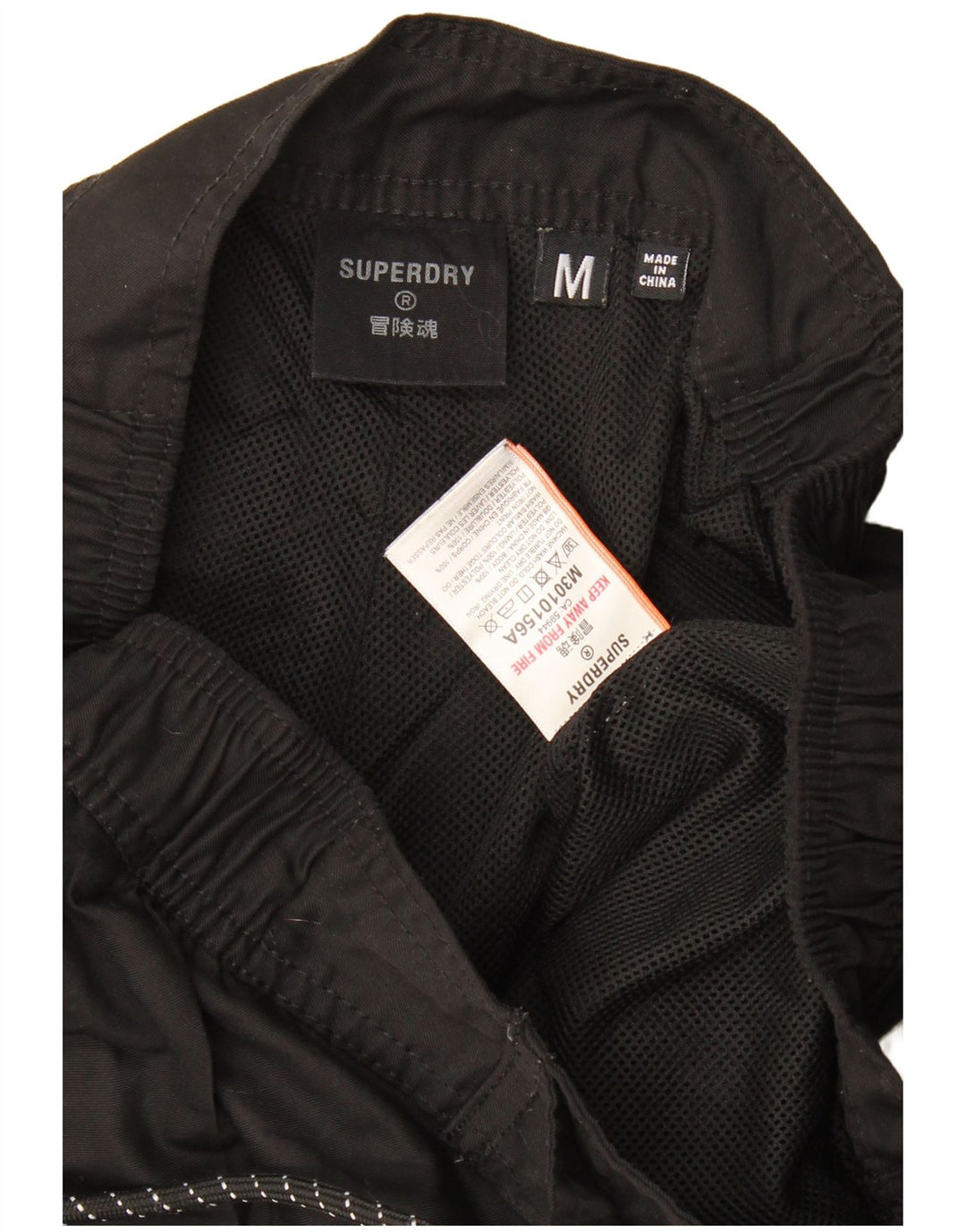 Мужские шорты для плавания Superdry с рисунком, средний черный, полиэстер