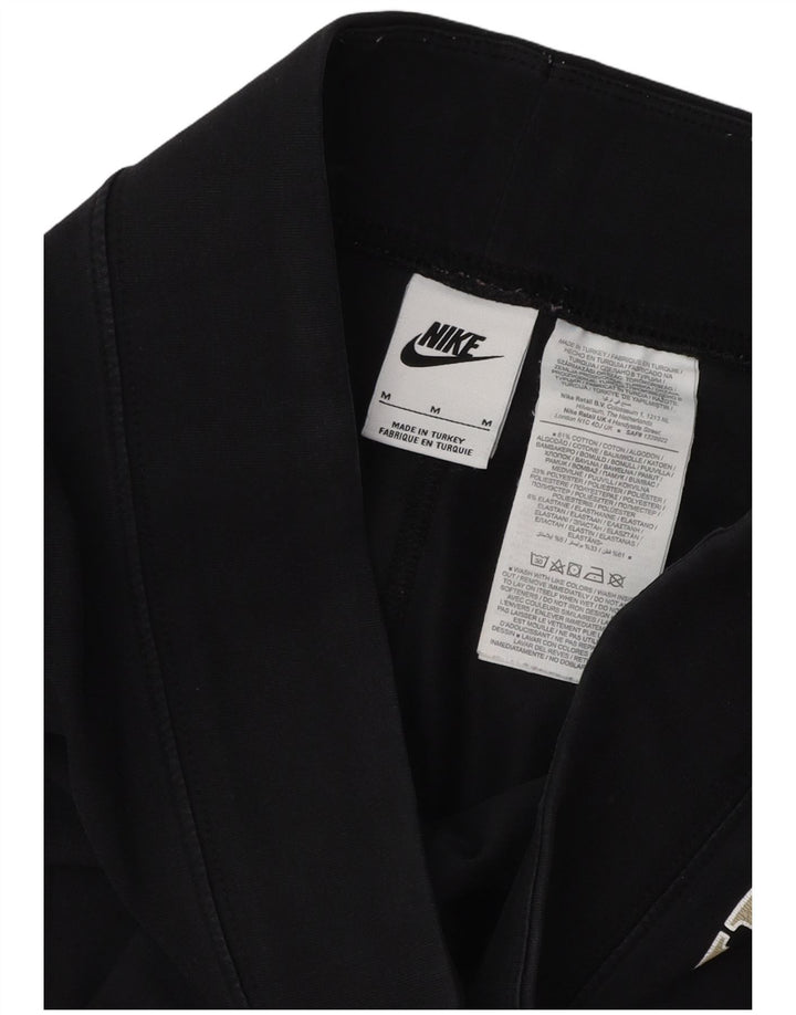 Женские леггинсы с рисунком NIKE UK 14, средний размер, черный хлопок, черный