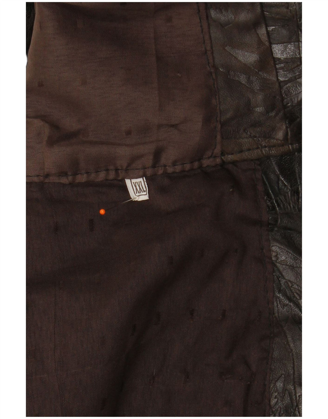 Мужской кожаный жилет VINTAGE 2XL коричневый в стиле пэчворк