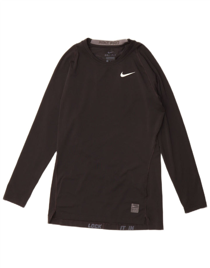 Мужской топ NIKE Dri Fit с графикой и длинными рукавами, средний черный полиэстер