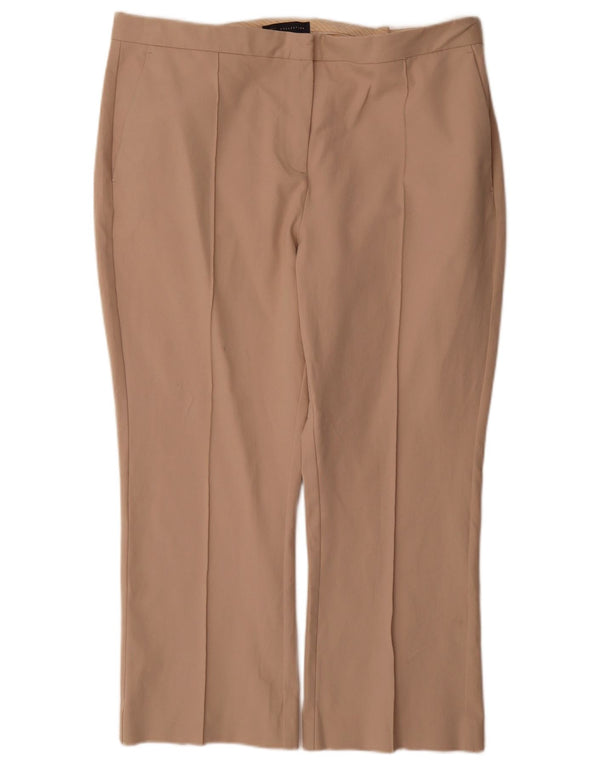 Женские укороченные брюки с высокой талией Marks & Spencer UK 20 2XL W38 L26 Бежевые