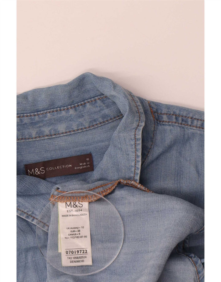 Женская джинсовая рубашка оверсайз Marks & Spencer UK 10, маленькая синяя из лиоцелла