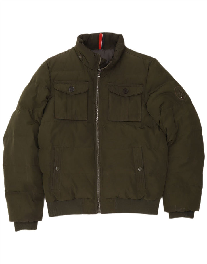 Мужская стеганая куртка Tommy Hilfiger UK 38, средний зеленый полиэстер