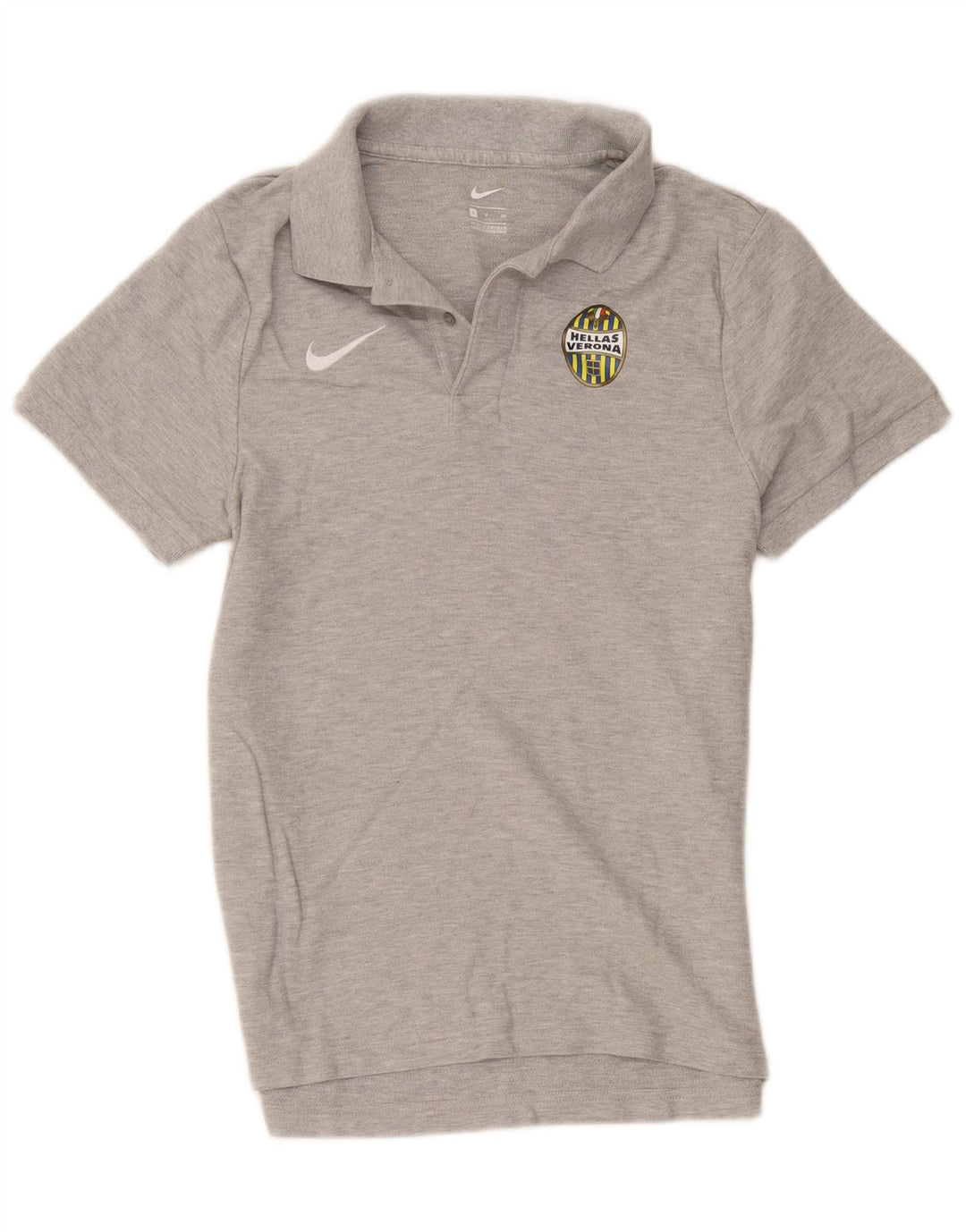 Мужская рубашка поло с графическим рисунком Nike HELLAS VERONA, маленькая серая, хлопковая