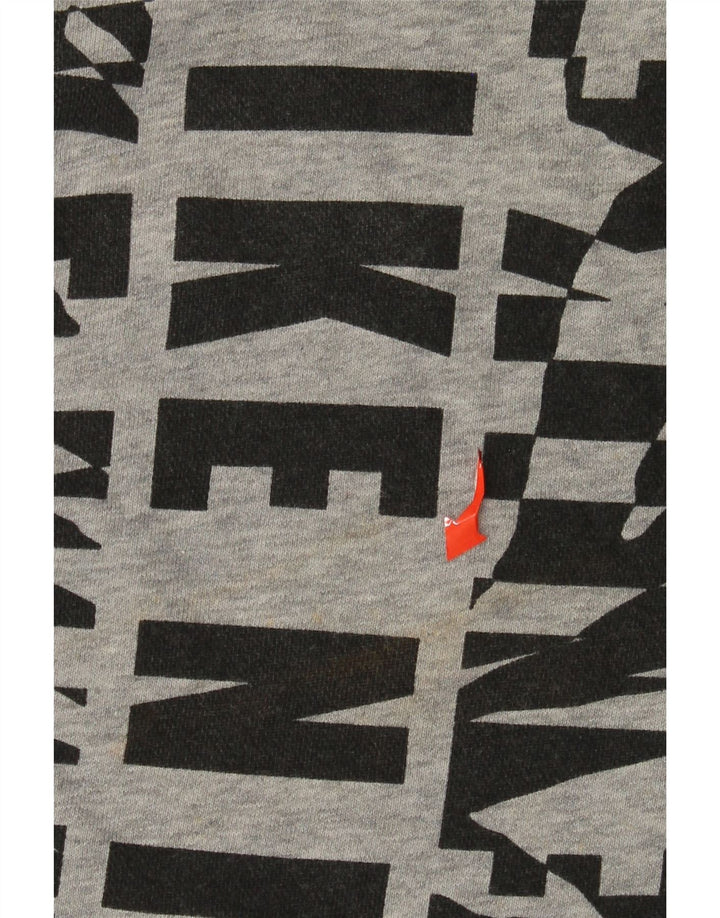 Женский свитер с рисунком NIKE UK 14, хлопковый средний серый цвет