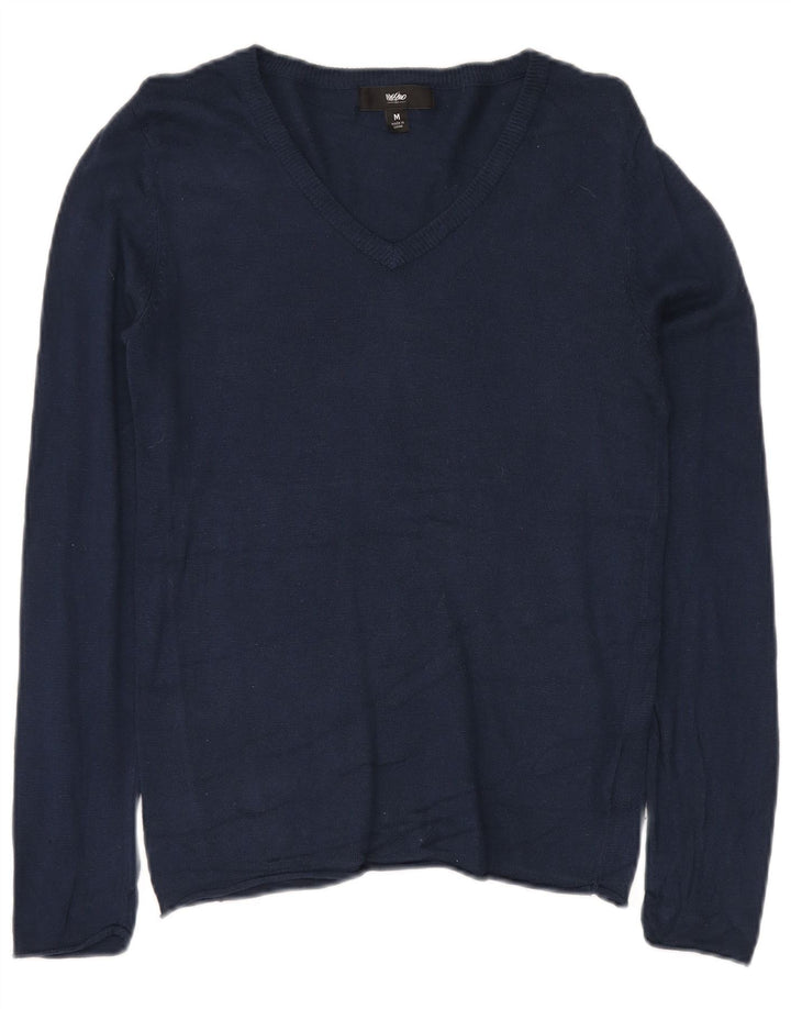 MOSSIMO Женский джемпер с v-образным вырезом UK 12, средний темно-синий, нейлон