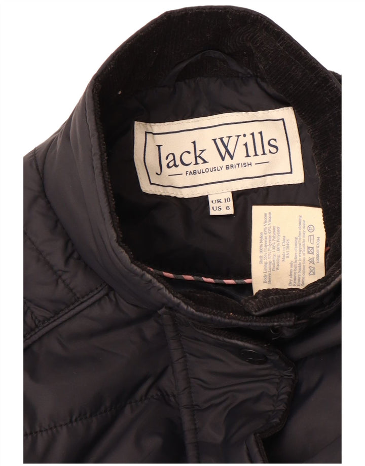 Женская стеганая куртка Jack Wills UK 10, маленькая, черный нейлон