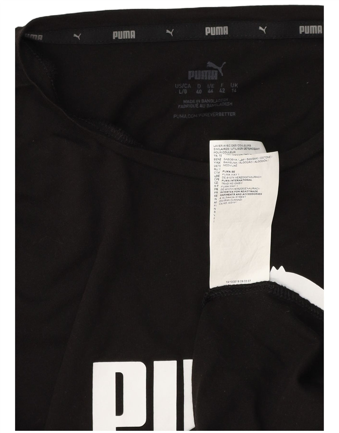 Женская футболка с рисунком PUMA Top UK 14, большой черный хлопок