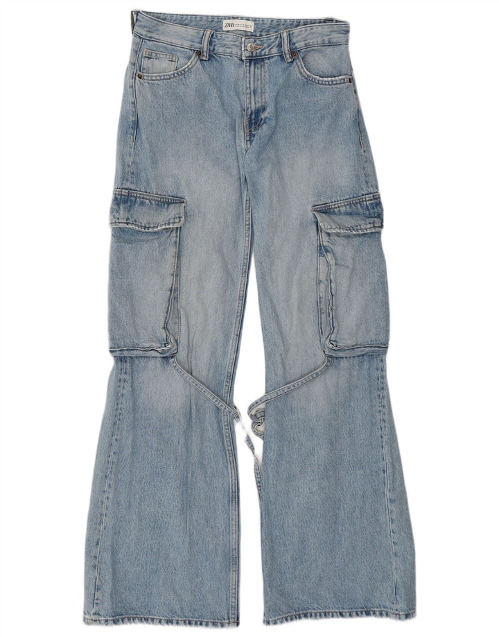 Женские расклешенные джинсы карго ZARA EU 36 XS W26 L32, синий хлопок