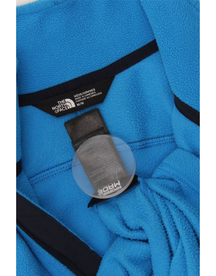 THE NORTH FACE Мужской флисовый джемпер с воротником на молнии, средний синий, цветные блоки
