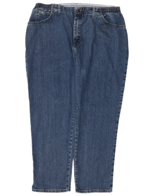 Женские зауженные джинсы Lee для миниатюрных размеров с высокой талией, США 20, 3XL, W40, L27, синий хлопок