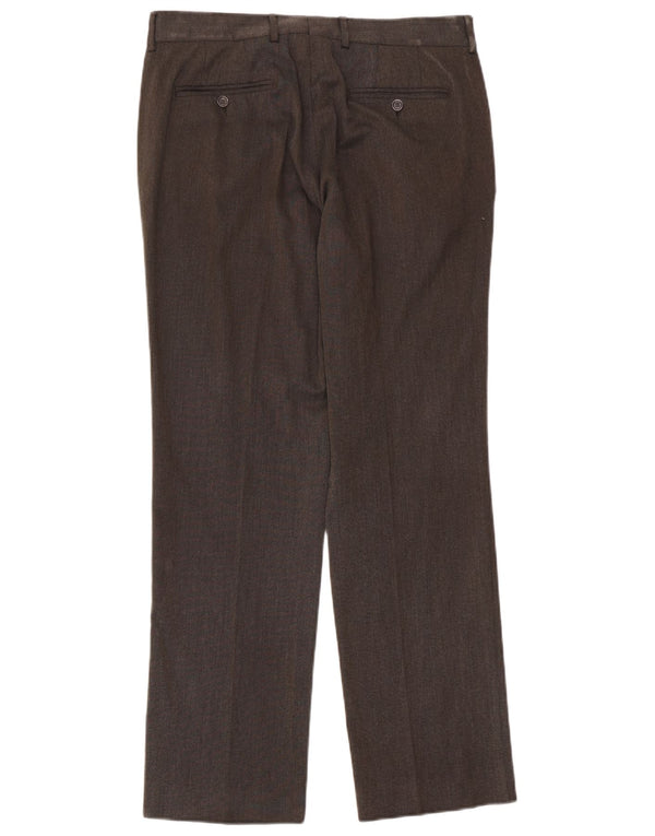 Мужские прямые костюмные брюки Zara EU 44, большие W34 L33, коричневые, полиэстер